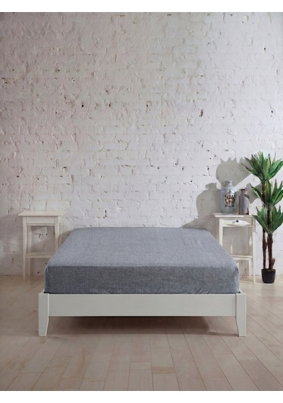 Çift Kişilik Pamuklu Lastikli Çarşaf, Ranforce Çift Kişilik Fitted Çarşaf 160x200+20 Cm Antrasit