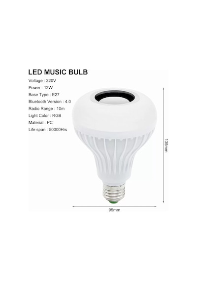 Akıllı Led Ampül Hoparlör Bluetooth +kumandalı