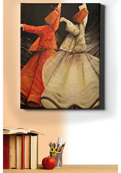 Webstyle Sayılarla Boyama Seti Kasnaklı Iki Semazen 50 X 65 Cm