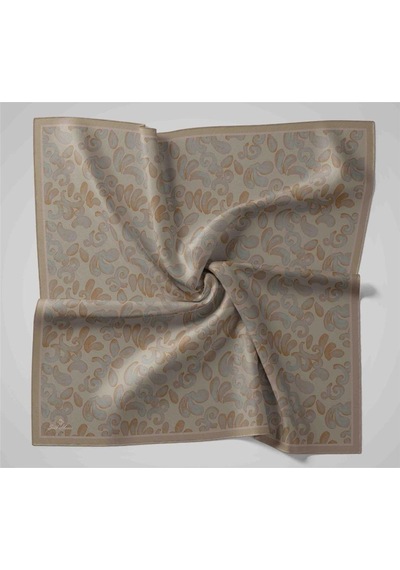 Silk Home Viskon Karışımlı Velora Eşarp Gri-bebe Mavi-yağ Yeşili Desenli Yumuşak Dokulu Tok Duruşlu 90x90 Çok Renkli