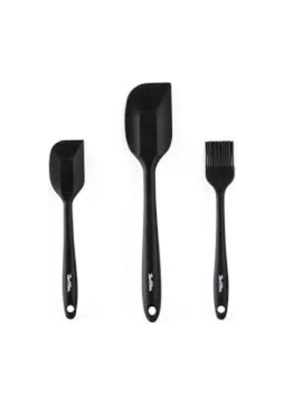 Tnt-8695835401904-soft Set3sfg-gri Renkli 3lü Silikon Spatula Ve Fırça Seti