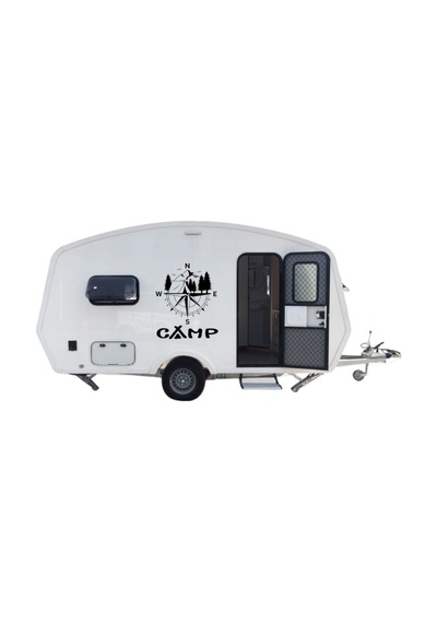 Karavan Camp, Pusula, Dağ, Doğa, Sticker Çekme Karavan, Moto Karavan