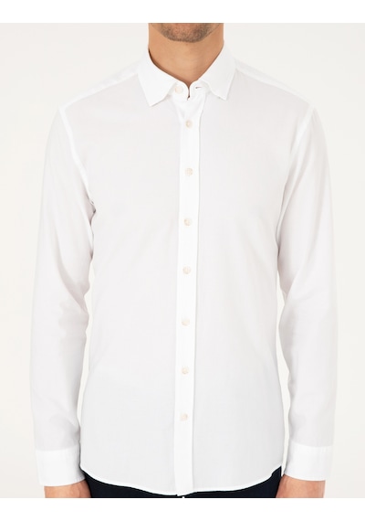 Pierre Cardin Erkek Beyaz Gömlek Desenli 50293255-vr013