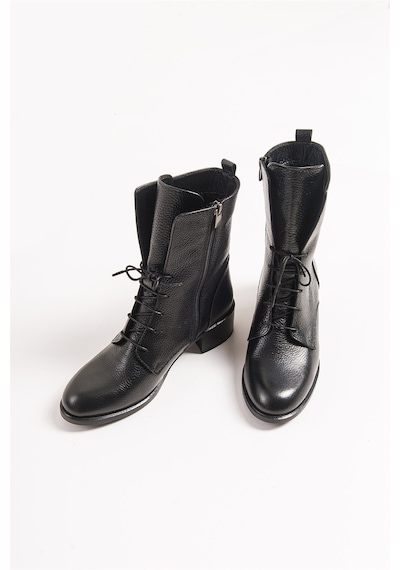Luvishoes 1190 Siyah Deri Kadın Bot Siyah
