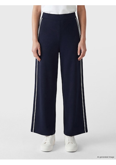 Lcw Modest Lacivert Şeritli Soft Touch Kadın Eşofman Altı