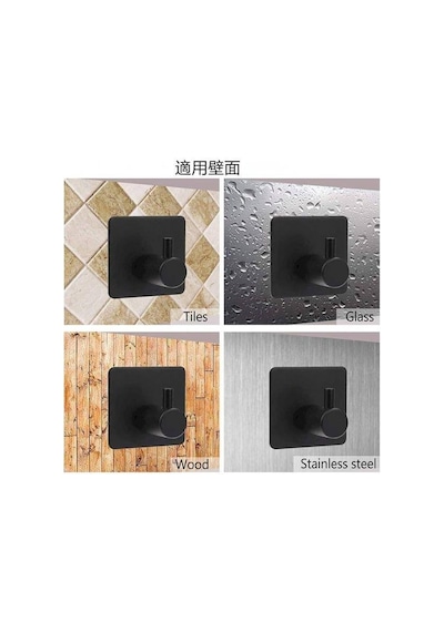 Marelli Fixo Black Siyah Yapışkanlı Paslanmaz Askı Diğer
