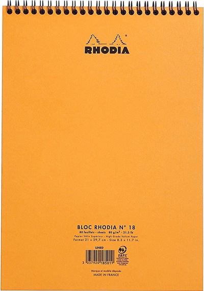Rhodia Turuncu Bsc 80 Yaprak A4 Çizgili Blok Defter N11.494