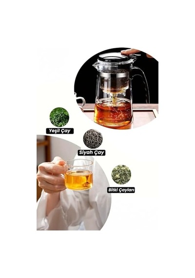 Borosilikat Cam Demlik 900 Ml Dayanıklı Tek Tuşla Demleme Diğer