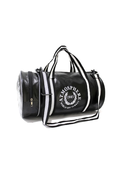 Microcase Unisex Suni Deri 2 Gözlü Geniş Hacimli Spor Çantası Siyah Al4348
