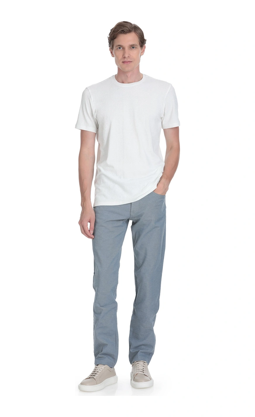 Hatemoğlu Beyaz Regular Fit Bisiklet Yaka Tişört 35050 350501
