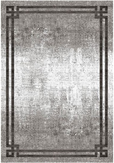 Çam Halı Gloria Td71704 Gri Art Deco Modern Desen Dokuma Saçaklı Kilim