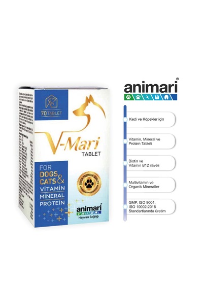 Animari 8682 Kedi ve Köpekler İçin Vitamin Mineral Protein Desteği