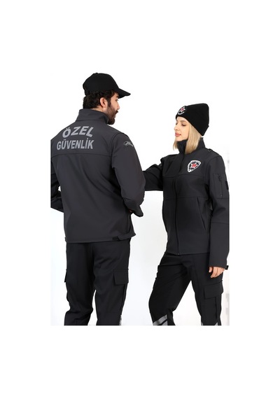 Yeni Tip Güvenlik Soft Shell Mont Siyah