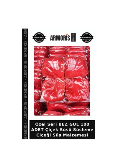 Özel Seri Bez Gül 100 Adet Çiçek Süsü Süsleme Çiçeği Süs Malzemesi Çok Renkli