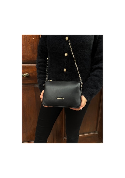 Just Polo Kadın Yeni Sezon Yumuşak Deri Şal Detaylı Ayarlanabilir Askılı Şık El Ve Omuz Çantası Shopper Siyah 65149275