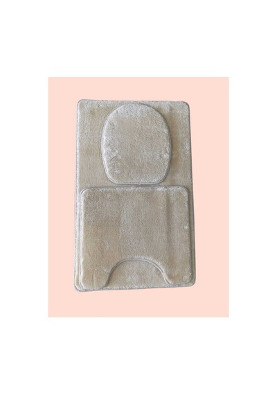 Aurora Brilliant Banyo Paspası 3lü Klozet Takımı Klozet Seti Pufyy Kalın Ürün 60x100 / 50x54 / 34x47 Kaymaz Taban Bej