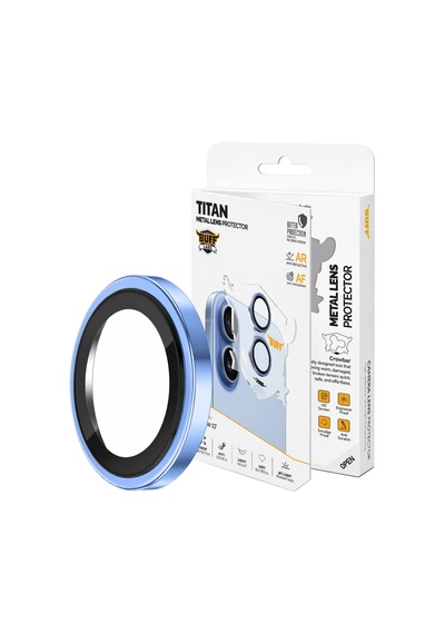 Buff İphone 17 Titan Metal Kamera Lens Koruyucu Blue Mavi