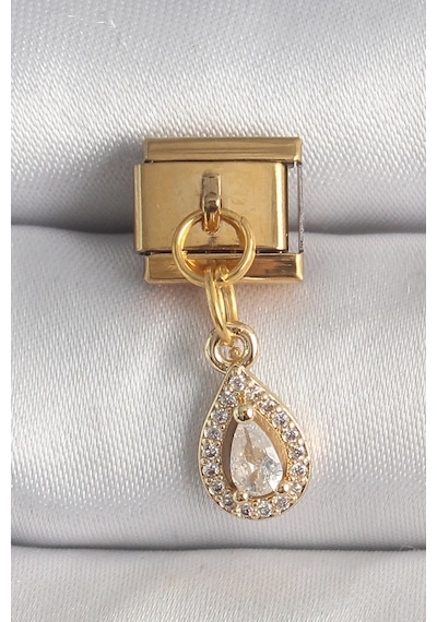 316l Çelik Gold Renk Sallantı Damla Zirkon Taşlı Nomination Charm Diğer 65885595
