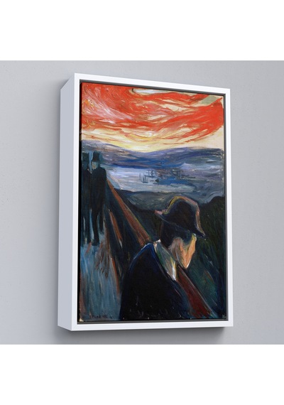 Ahşap Çerçeveli Edvard Munch - Çaresizlik Tablosu - Despair-8108