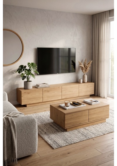 Yurudesign Yoda 200cm Tv Ünitesi Orta Sehpa 2'li Set Sepet Yd26-s Diğer