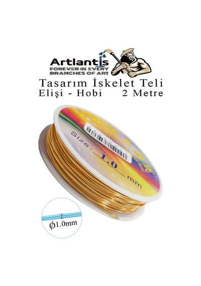 Renkli Tel Tasarım İskelet Teli 1.0mm 2 Metre 1 Adet Elişi Hobi El Sanatı Kararmaz Tel Makara Okul Deney Okul Sınıf