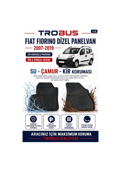 Trobus Fiat Fiorino Dizel Panelvan 2007-2019 2d Havuzlu Paspas 2 Parça
