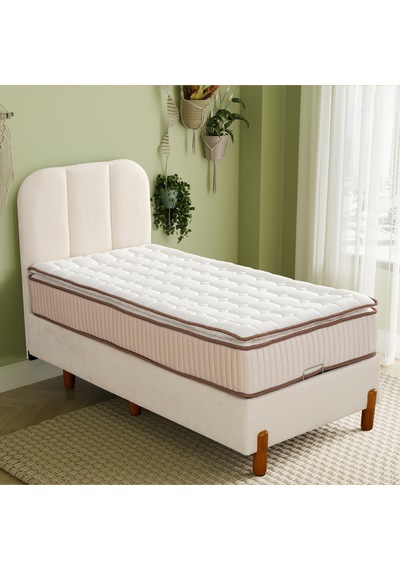 Bohem Tek Kişilik Sandıklı Baza + Pocket Pedli Yatak + Bohem Başlık 3 Lü Set Konuma Özel Teslimat 100 x 200 CM