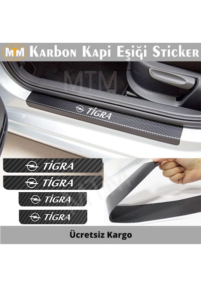 Opel Tigra Karbon Kapı Eşiği Sticker (4 Adet)