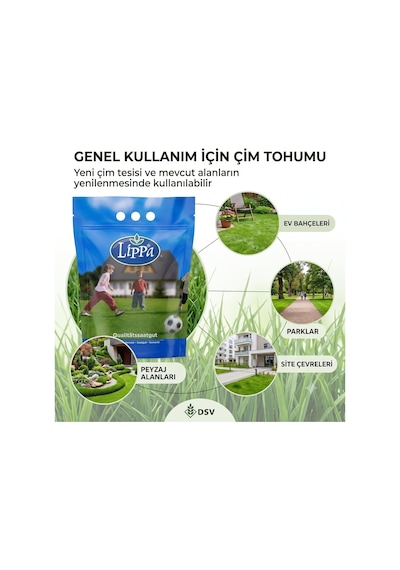 Lippa Pro Special 4s Çim Tohumu, 4 Bileşenli Özel Karışım, 1 Kg