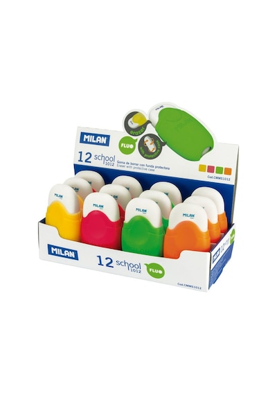 Mılan Cmms1012 Koruma Hazneli Oval Silgi 12Li Kutu