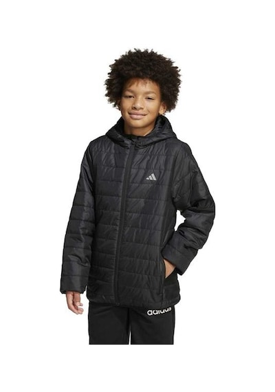 Adidas Essentials Light Padded Çocuk Siyah Kapüşonlu Mont Siyah