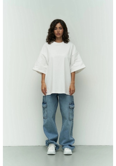 Tarzsokak I Like Mama Beyaz Oversize