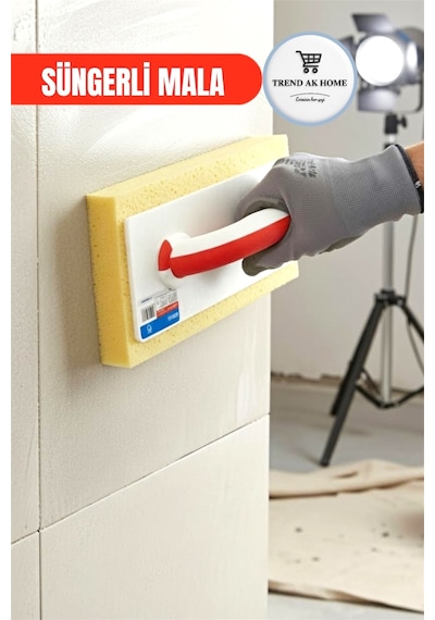 180 Süngerli Mala 160mm X 300mm İnce Sıva Yüzey Perdahı, Fayans Derz Dolgu Ve Temizleme Malası