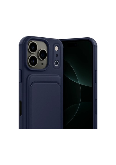 Apple Uyumlu iPhone 17 Pro Max Kelvin Kartvizitli Silikon - Lacivert Standart