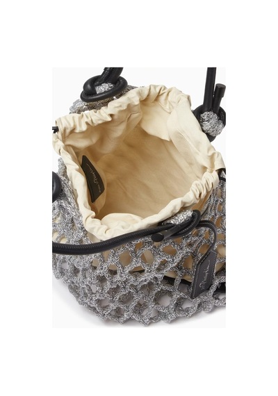 3.1 Phillip Lim Gümüş Makrome Pamuklu Mini Çanta Şık Ve Sanatsal Tasarım, 29x24x10 Cm El Çantası