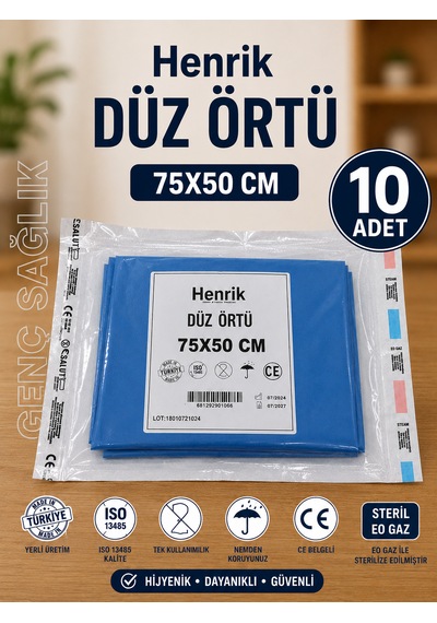 Steril Düz Örtü 75 50cm 10'lu