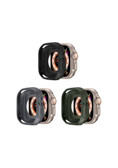 Watch Ultra 49mm Silikon Tpu Kasa Koruyucu Mkst Watch Gard 31 - Gri