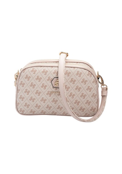 Silver & Polo Silver Polo Pembe - Pudra Monogram Kadın Çapraz Çanta Sp745