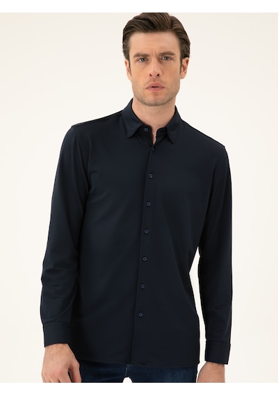 Cacharel Lacivert Slim Fit Gömlek