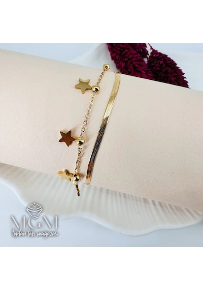 Mepa Gold Çelik Bileklikler 16+5 Cm Uzatma Payı - Kbl0132 Najmaddin Altın