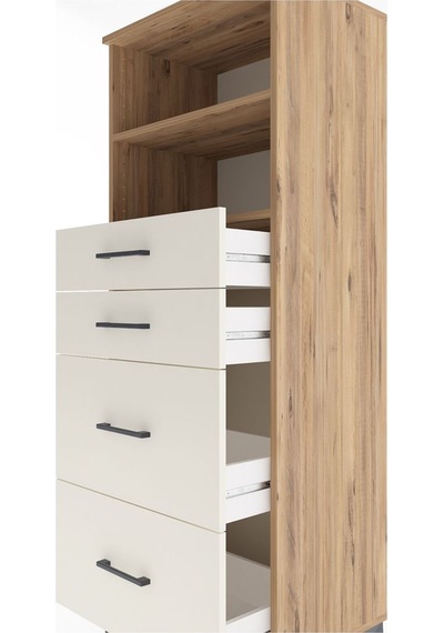 Hyperion Dolap 2 Raflı 4 Çekmeceli 60x44x163 Çam-aytaşı Çam