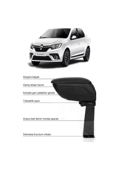 Renault Symbol 2013+ Kolçak Kol Dayama Sürgülü Hediyeli