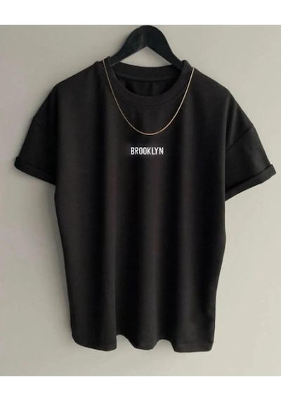 Altamira Unisex Siyah Brooklyn Baskılı T-shirt 001