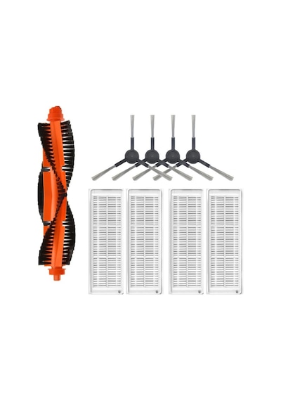 Xiaomi Mop Pro Stytj02ym Uyumlu 1 Adet Ana Fırça 4 Adet Filtre 4 Adet Siyah Yan Fırça