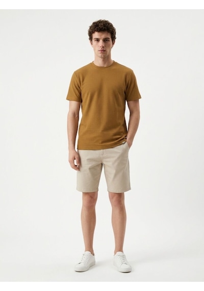 Regular Fit Erkek Tshirt K.kol Camel