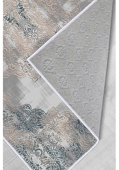 Rovigo Home Dijital Baskı Yıkanabilir Kaymaz Taban Salon Halısı Rvg0518 Gri