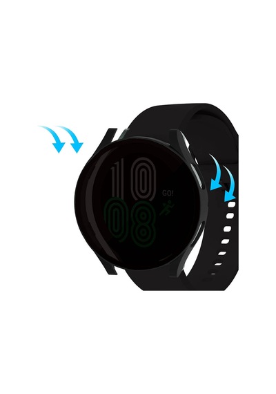 Galaxy Uyumlu Watch 5 44mm Sert Pc Kasa Ve Privacy Hayalet Ekran Koruyucu Mkst Watch Gard 32 - Siyah