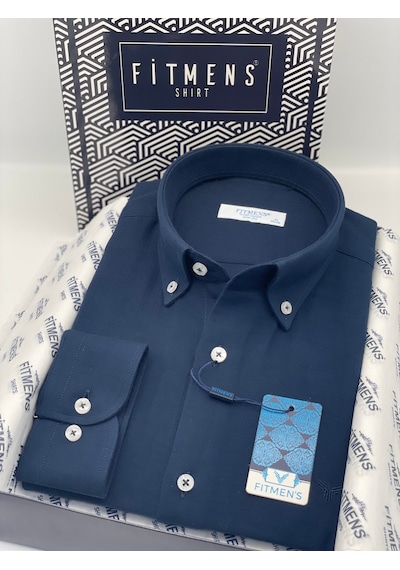 Slim Fit Uzun Kol Müslin Pamuk Rahat Nefes Alabilen Kumaştan Yaka Düğmeli Hediye Kutulu Erkek Gömlek Fs-004202 - Lacivert-2864 Slim Fit Uzun Kol Müslin Pamuk Rahat Nefes Alabilen Kumaştan Yaka Düğmeli Hediye Kutulu Erkek Gömlek Fs-004202 - Lacivert-2864