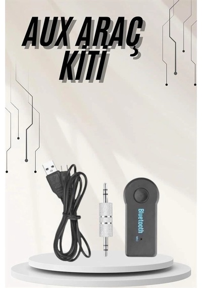 Hubrendy Tekno Yeni Nesil Bluetooth Aux Araç Kiti Siyah Tv Tablet Telefon Araç Araba