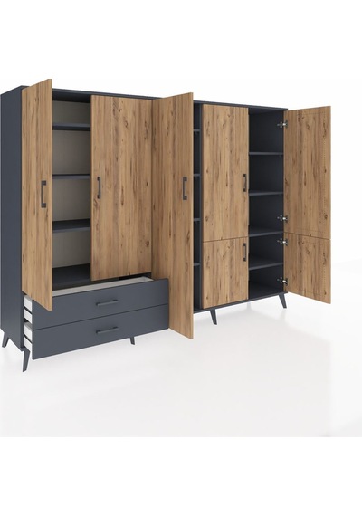 Hyperion Dolap 12 Raflı 2 Çekmeceli 7 Kapaklı 220x44x163 Antrasit-çam/antrasit Atlas Çam/antrasıt - Antrasıt Hyperion Dolap 12 Raflı 2 Çekmeceli 7 Kapaklı 220x44x163 Antrasit-çam/antrasit Atlas Çam/antrasıt - Antrasıt